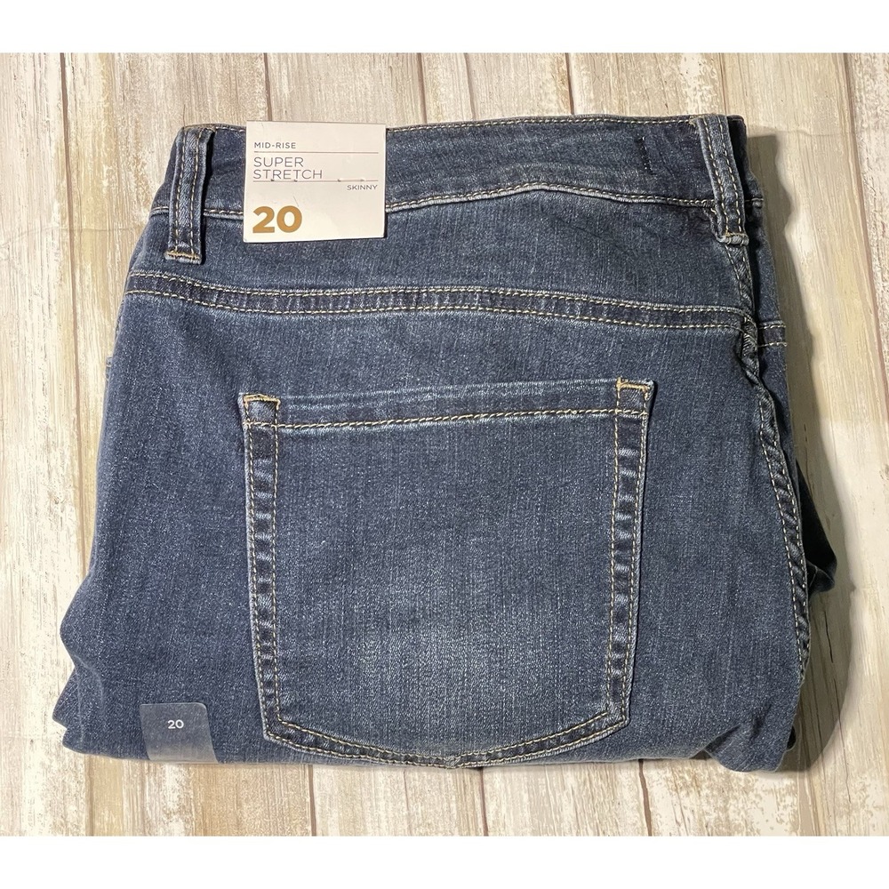 NWT Lane Bryant Mid‎ Rise Skinny Super Stretch Embellished Rhinestone Jeans 20